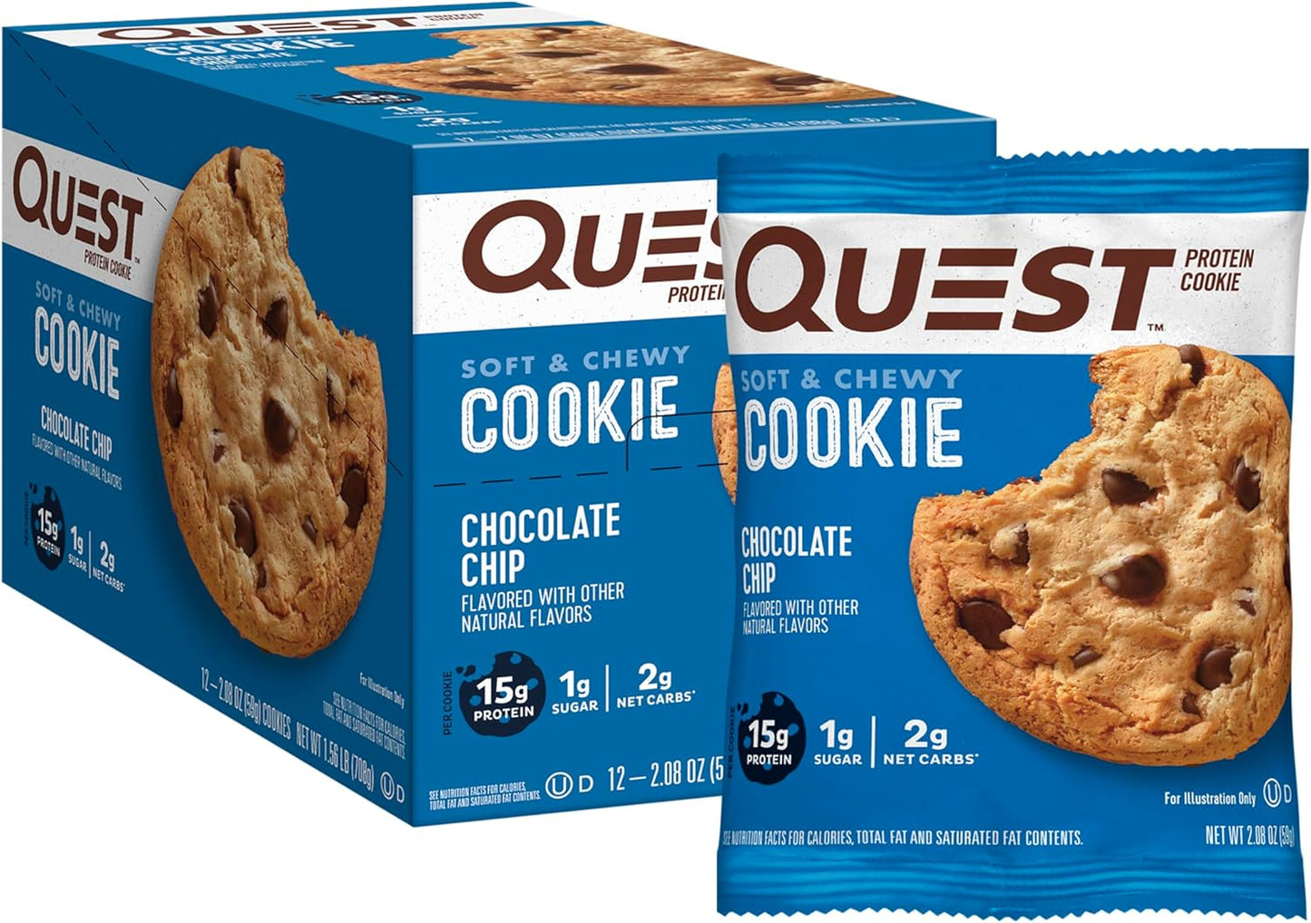 Quest Nutrition Chocolate Chip Protein Cookie; Keto Friendly; High Protein; Low Carb