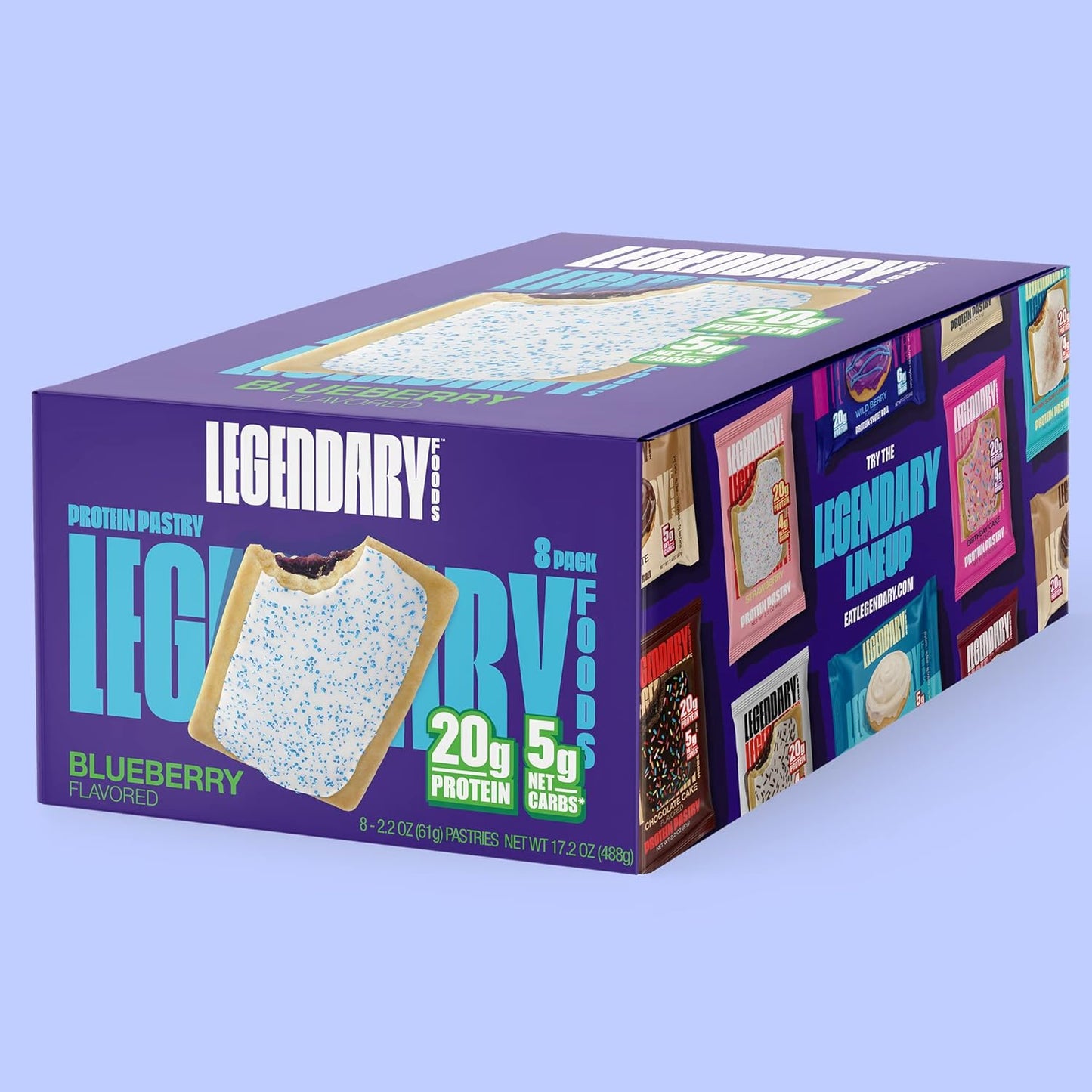 Legendary Foods 20gr Protein Pastry Blueberry,Keto Friendly, No Sugar Added and High Protein